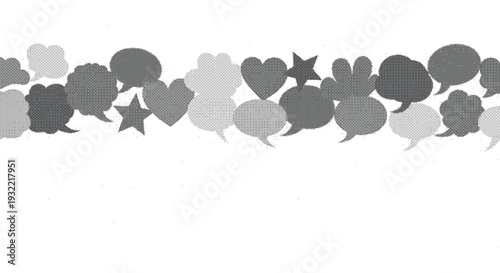 Black and white graphic design elements with various shapes