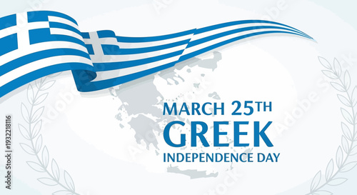 Greek Independence Day Celebration Flag Design.
