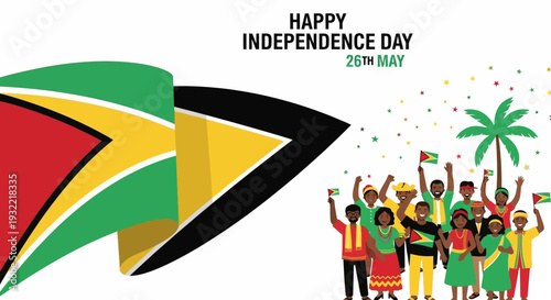 Guyanese people celebrating independence day together.