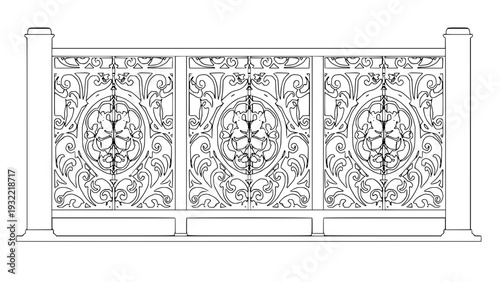 2D Concrete Balustrade Design Drawing