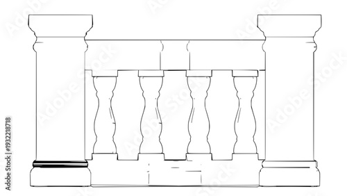 2D Concrete Balustrade Design Drawing