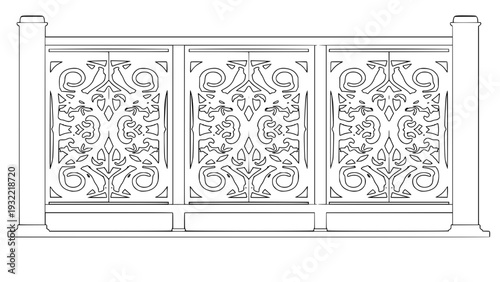 2D Concrete Balustrade Design Drawing