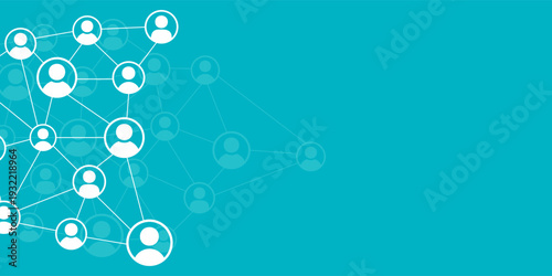Social Media Network Connection Background With People Icon. Global Network. Internet Technology. Business Online Communication