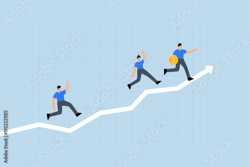 FOMO, greedy businessman chases after individuals who become wealthy through cryptocurrency trading