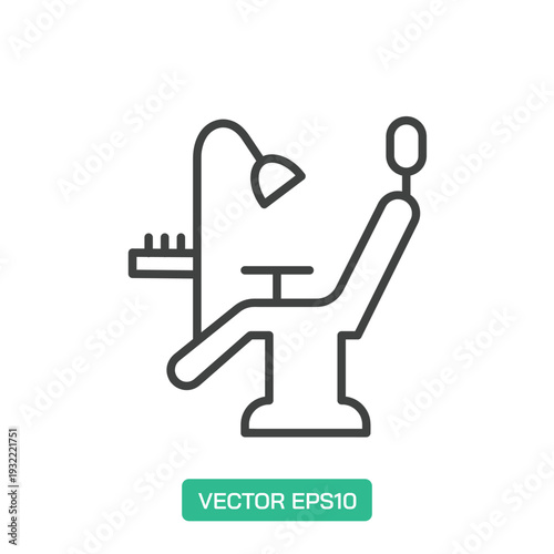 Dental Examination Chair icon. Thin line icon vector