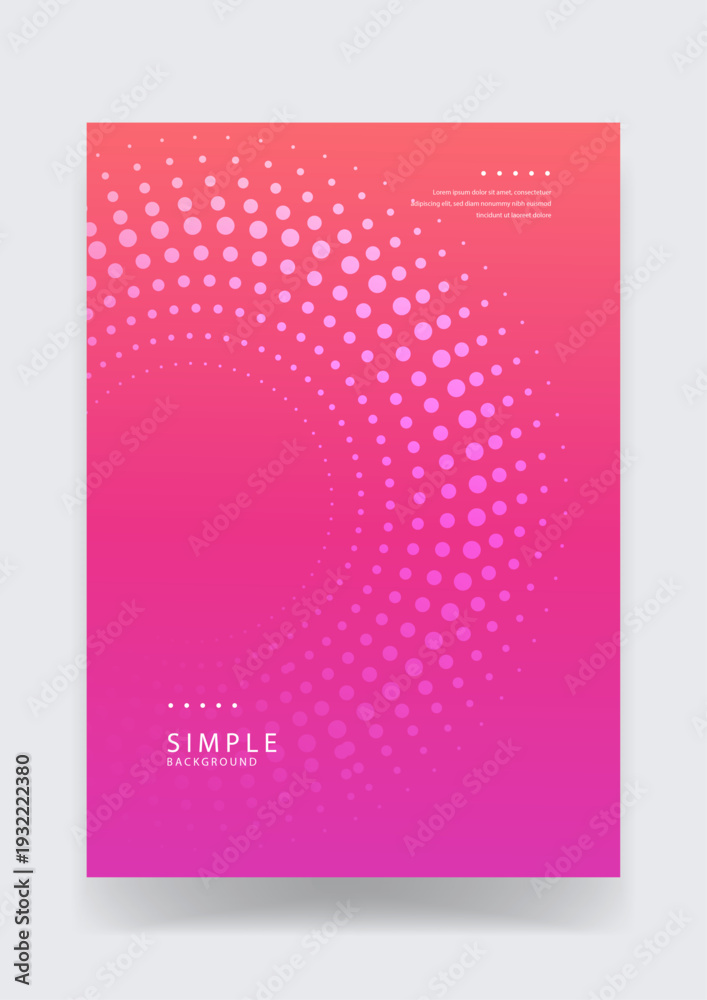 Fototapeta premium Minimalist pink and coral gradient poster featuring a dynamic halftone dot spiral pattern creating a sense of depth and focus for modern covers