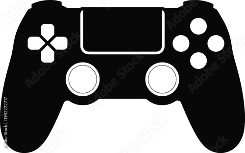 Game controller icon, gaming joystick symbol isolated on white background for video games, entertainment, console play, esports, digital technology design