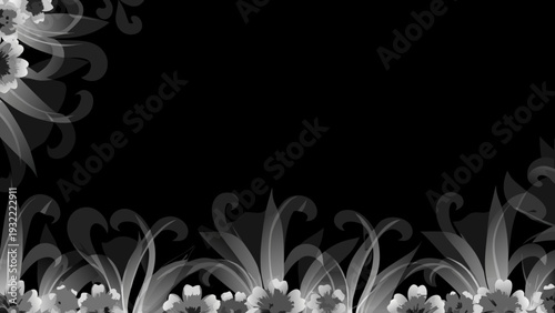 Abstract floral arrangement with sweeping curves and a dark background
