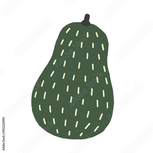 フラットなアボカドのベクターイラスト　シンプルな野菜素材