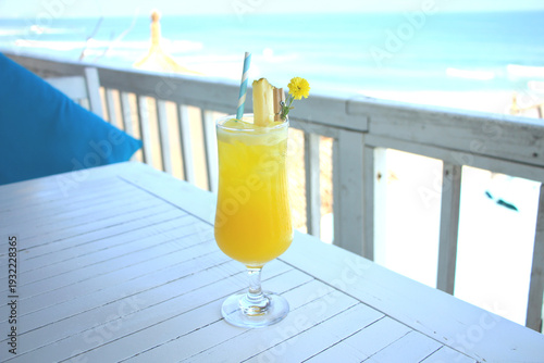 Fresh Pineapple Juice Served at a Beach Club in Hoi An, Vietnam