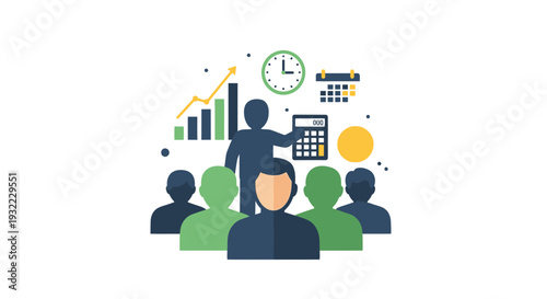 Business team with leader analyzing financial data and growth