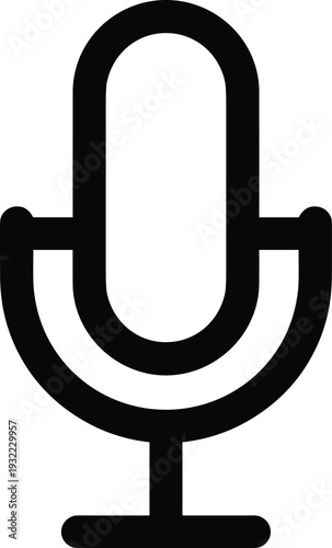 Microphone line icon vector, audio recording symbol, outline mic illustration, simple minimal flat design isolated on clean light background