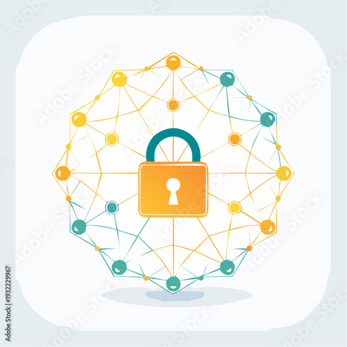 Secure data network connection protection and cyber security concept
