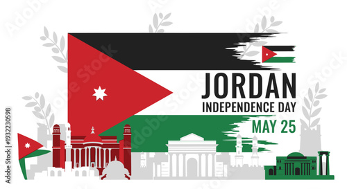 Jordanian Flag and Independence Day Celebration.