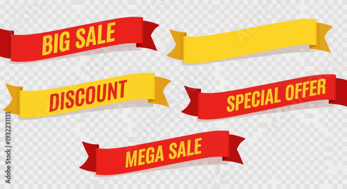 Colorful banners displaying promotional offers for various marketing campaigns