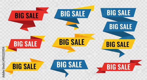 Colorful big sale banners collection for promotional announcements