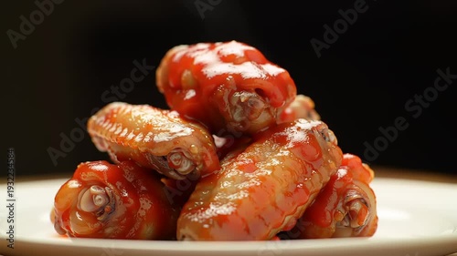 Wallpaper Mural Spicy Buffalo Chicken Wings on a White Plate. Torontodigital.ca