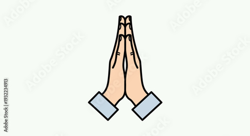 Hands in prayer gesture animation for design elements or illustrations