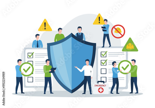 Security Shield Protection Business Teamwork Concept.