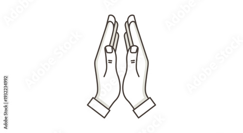 Hands in prayer gesture illustration offering hope and faith symbol