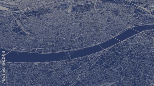 3D looped animation of city - Budapest Hungary