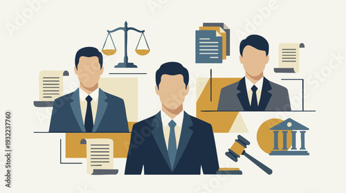 Legal Professionals Representing Justice and Law.