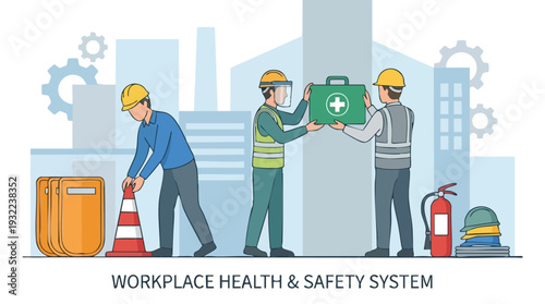 Workplace Health and Safety System Illustration.