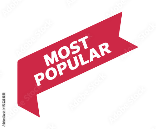 A red ribbon banner displays the text most popular in white