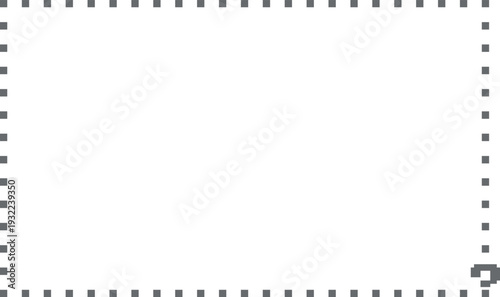 カクカクしたはてなマークが入った四角いドット線の長方形のフレーム