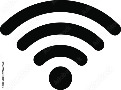 WiFi signal icon representing wireless internet connection network communication technology hotspot connectivity symbol for digital devices and online communication systems