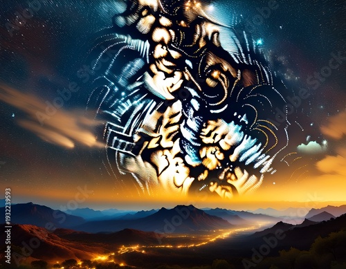 a breathtaking panorama of a star studded night sky countless stars shine brightly sky milky way yellow