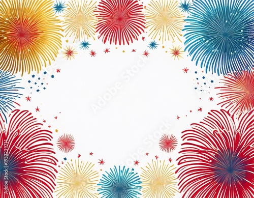 fireworks frame on a white background
