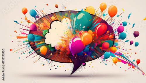 speech bubble explosion balloons on a white background