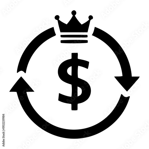 Financial Success Cycle Solid Icon