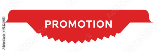 A vibrant red banner displays the word promotion in white lettering