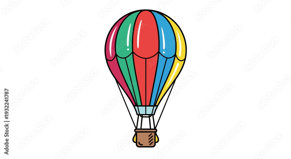 Fototapeta premium Colorful Hot Air Balloon Illustration.