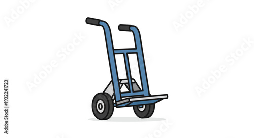 Blue Hand Truck with Wheels and Handles 1.
