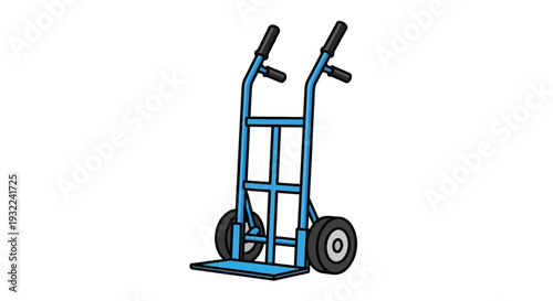 Blue Hand Truck with Wheels and Handles.