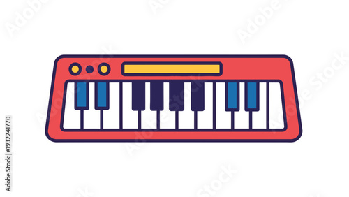 Colorful Toy Keyboard Vector Illustration Flat Design for Kids Music Education and Entertainment