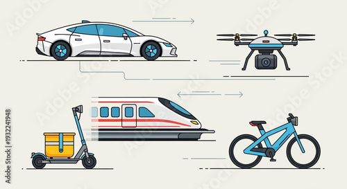 Various Modes of Transportation Illustrated 2.
