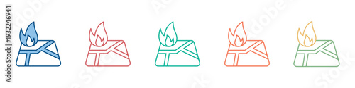 Fire Location Icon Set Multiple Style Collection