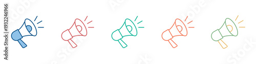 Megaphone Icon Set Multiple Style Collection