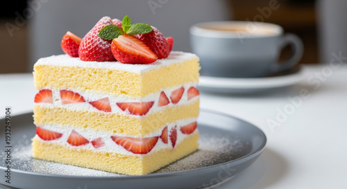 Wallpaper Mural 苺のショートケーキ：カフェや自宅で楽しむスイーツの風景 Torontodigital.ca