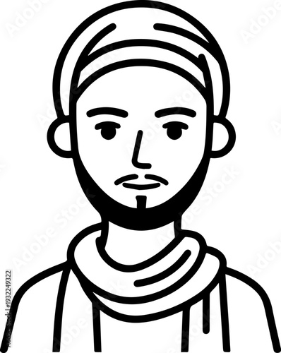 Smiling boy wearing traditional Muslim clothing and kufi cap