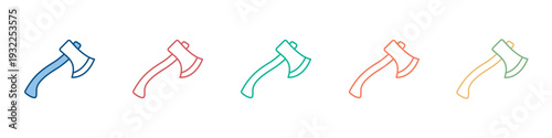 Fire Axe Icon Set Multiple Style Collection