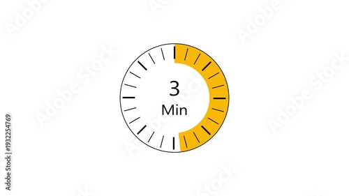 3 min clock icon animation. Clock 3-minute icon Digital and analog clock 3 minutes isolated on white background. and creating a stunning video.4k video.