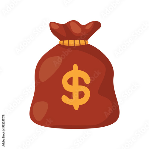 Money bag vector, money bag icon, money bag with dollar symbol vector illustration, money bags clip art, isolated on white background