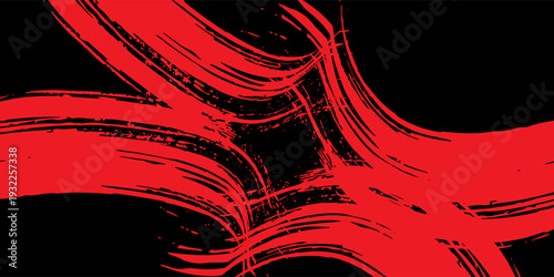 Red black brush stroke pattern car sticker abstract banner sporty lines red black color combination brush stroke pattern grunge motorsport racing design, Eps 10, Modern.