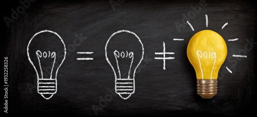 Conceptual image of idea and innovative thinking concept for 2019