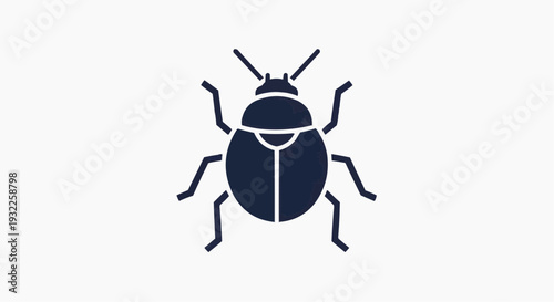 Bug Icon Symbol for Software Bug, Error and Debugging Concept, Insect Illustration for Programming Issue, Malware or System Problem, Minimal Vector Graphic for Web and App Design